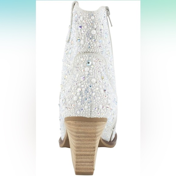 Very G Western Kady Pearl Bling Rhinestone Booties Cowboy Boots - Size 9.5 - Picture 6 of 14